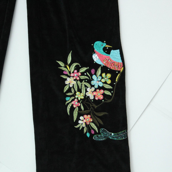 BCBG MaxAzria Intricately Embroidered Velour Sweatsuit Pants - Picture 2 of 9